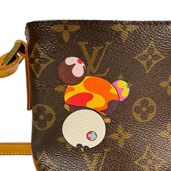 Louis Vuitton Panda Pochette Bag Trotteur Baguette Monogram Vintage Murakami LV - Picture 6 of 15